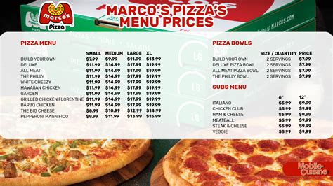 marco's pizza menu ofertas